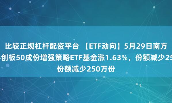 比较正规杠杆配资平台 【ETF动向】5月29日南方上证科创板50成份增强策略ETF基金涨1.63%，份额减少250万份