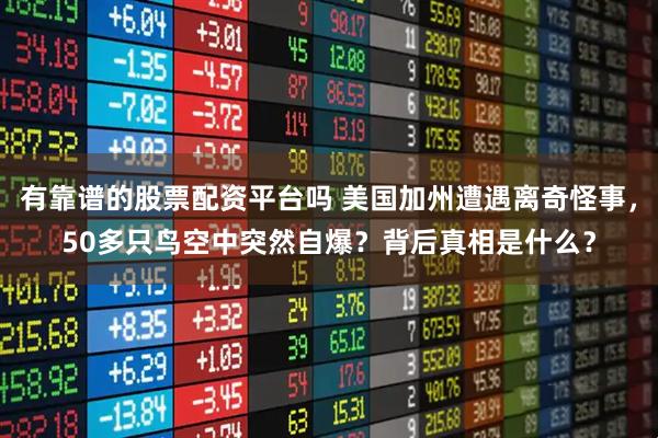 有靠谱的股票配资平台吗 美国加州遭遇离奇怪事，50多只鸟空中突然自爆？背后真相是什么？